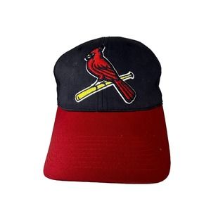 St Louis Cardinals Hat Cap Black Red Strapback Adjustable Embroidered MLB